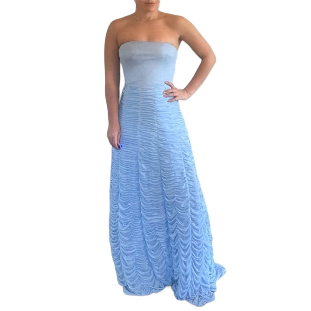 Jovani Strapless Dress Light Blue